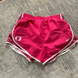 Nike running shorts with Oregon logo